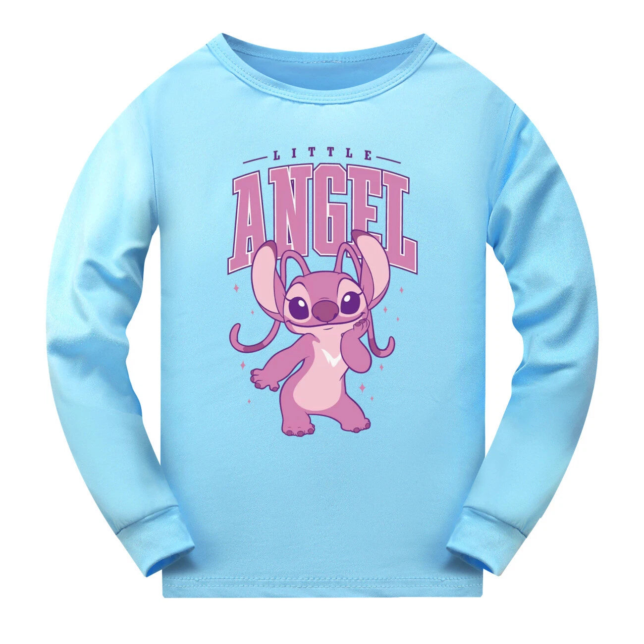 Children's boys and girls Lilo embroidered angel top pants set pajamas Pjs