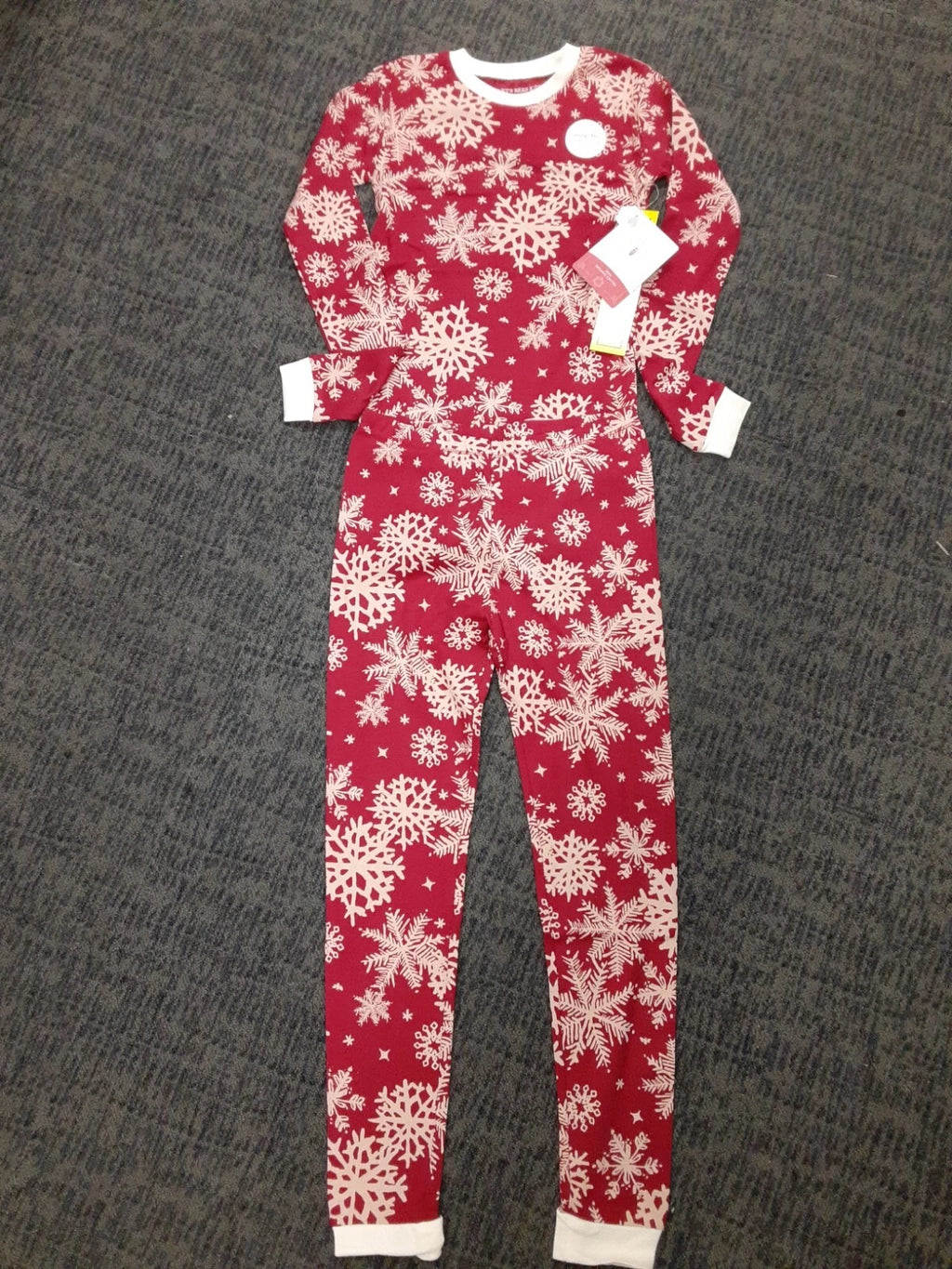 Burt's Bees Kids' Snowflakes Organic Cotton Pajama Set  Red - Size 10 -  R9P1b