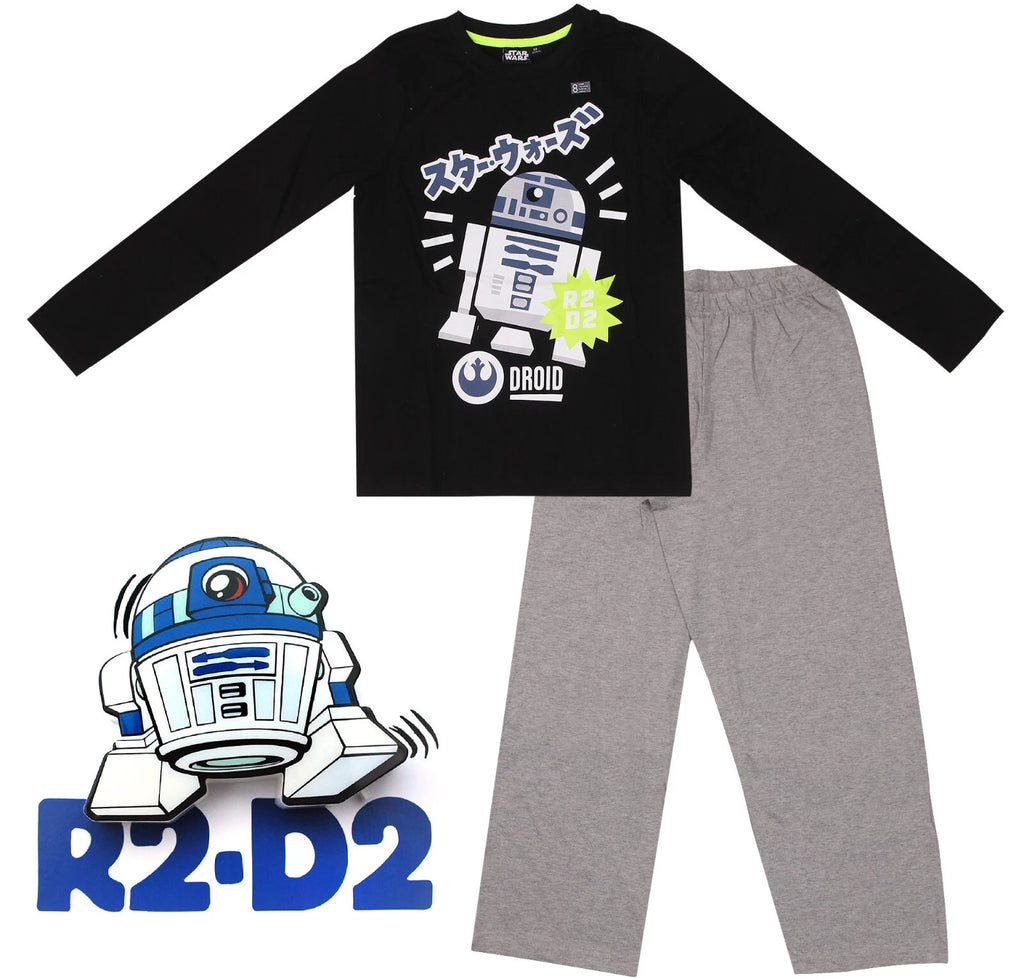 BOYS CHARACTER PYJAMAS STAR WARS R2-D2 PJ SET 2PC NIGHT WEAR 4 5 6 7 8 9 10Y NEW