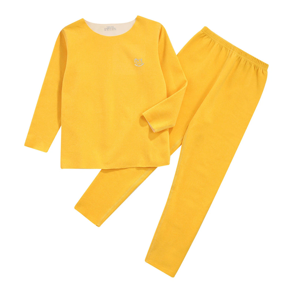 Kids Boys Girls Top With Trousers Cold Weather Loungewear Warm Homewear Pyjama