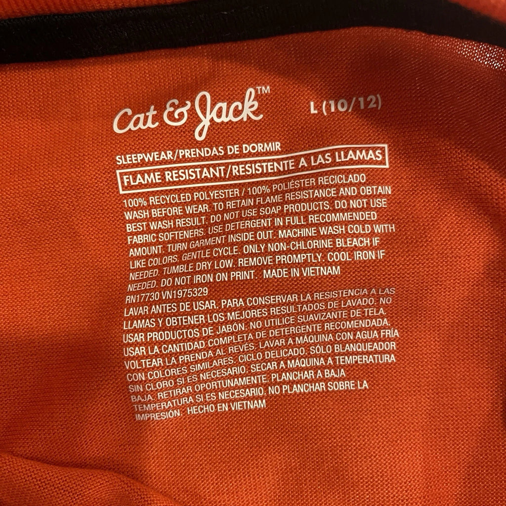 Cat & Jack Kids Halloween Pajamas Midnight Monster Crew Orange Black S,M, L