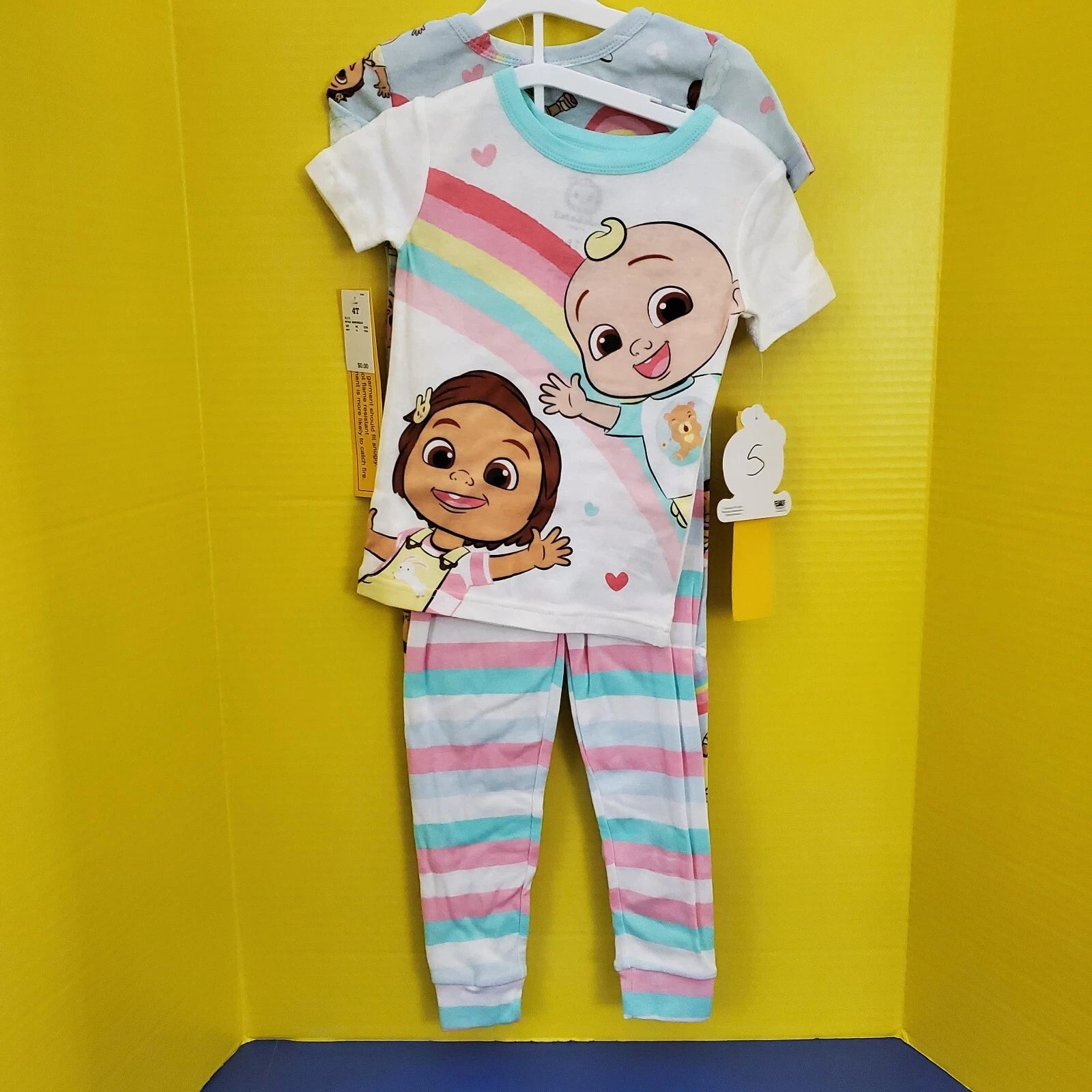 NEW Toddler Girls' 4pc Cocomelon Rainbow Snug Fit Pajama Sets Sz.4T