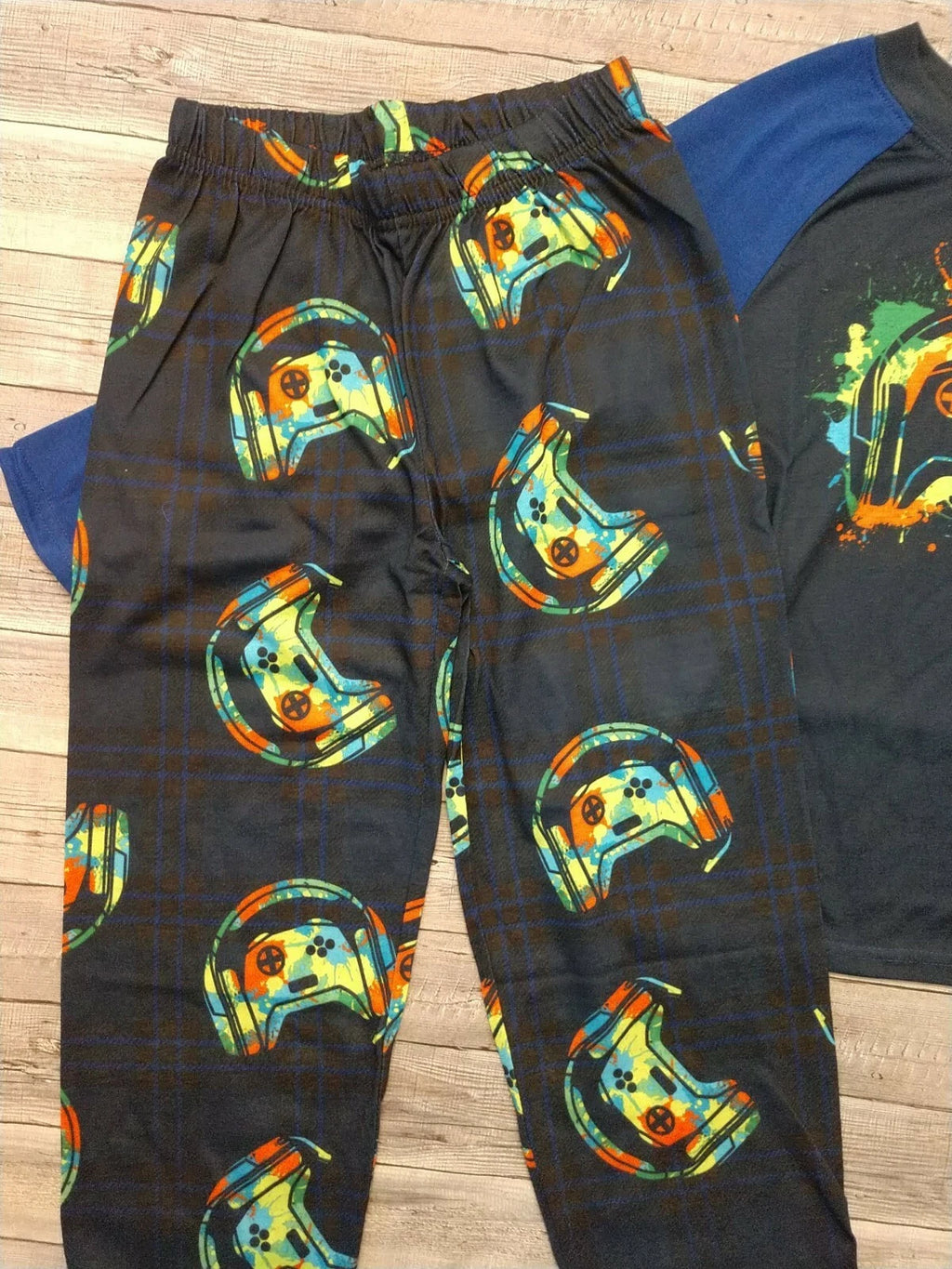 New! Boy's The Children's Place Headphones Video Game Gamer Pajama Set S M L