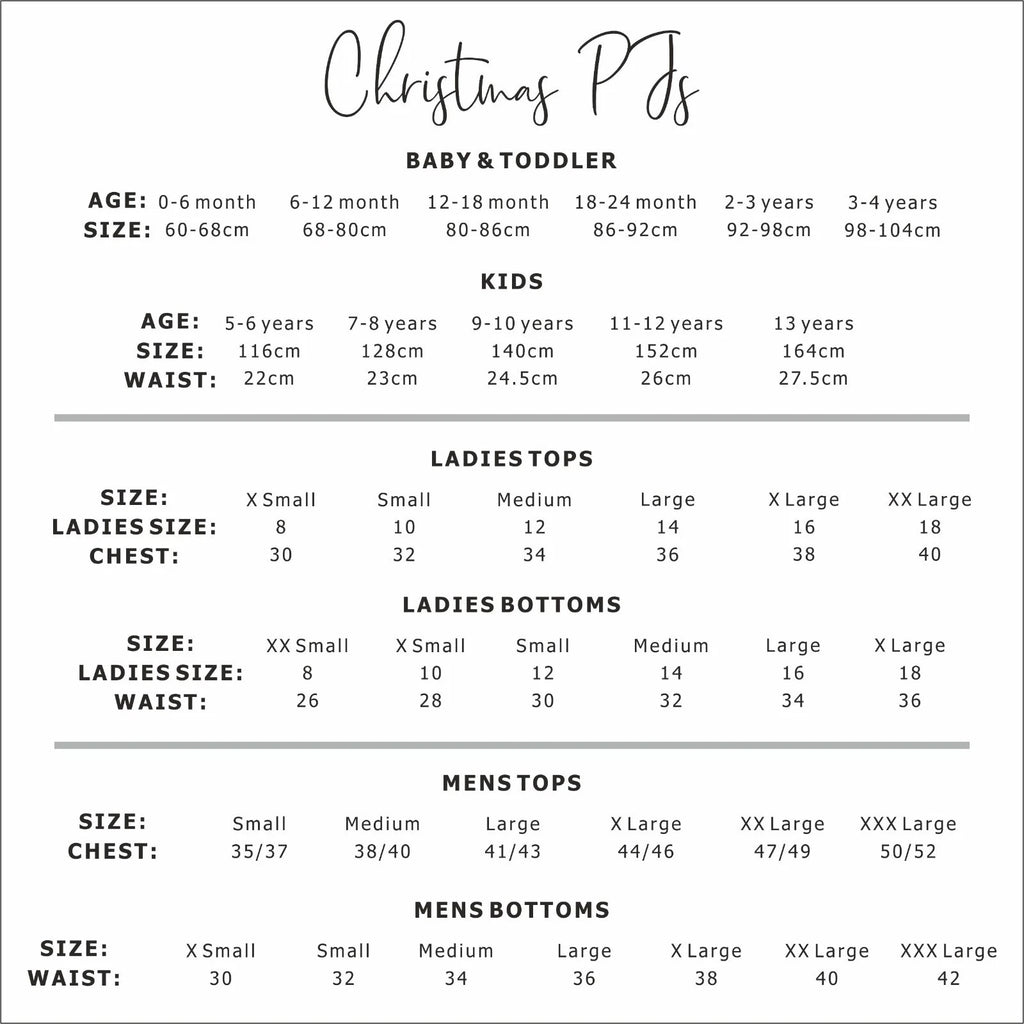 FAMILY CHRISTMAS PYJAMAS Personalised Matching Set Adult / Kids / Baby Sleepwear