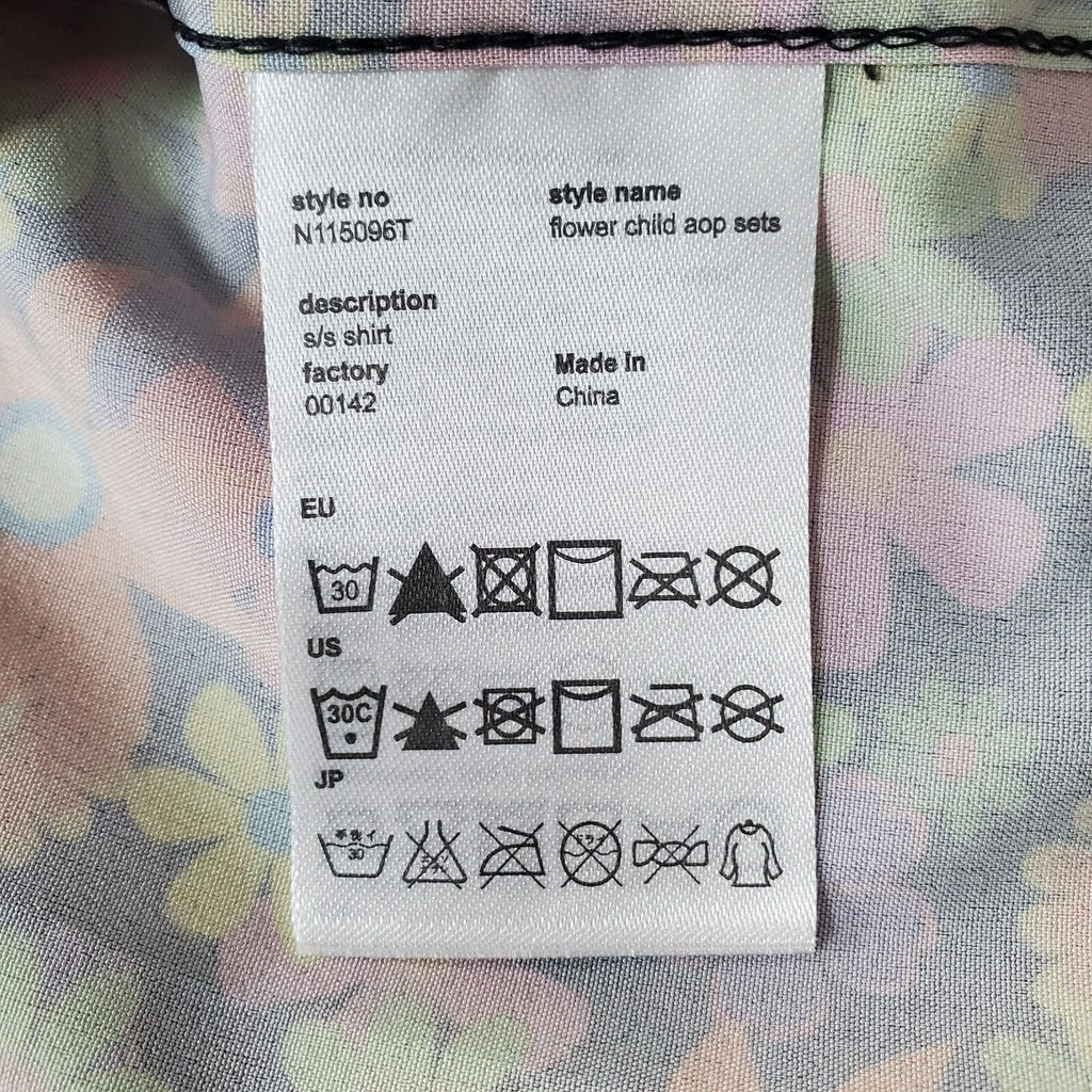 WeSC 2 Piece Pajama Set Unisex Large Multi Oden Flower Child AOP Short Sleeve