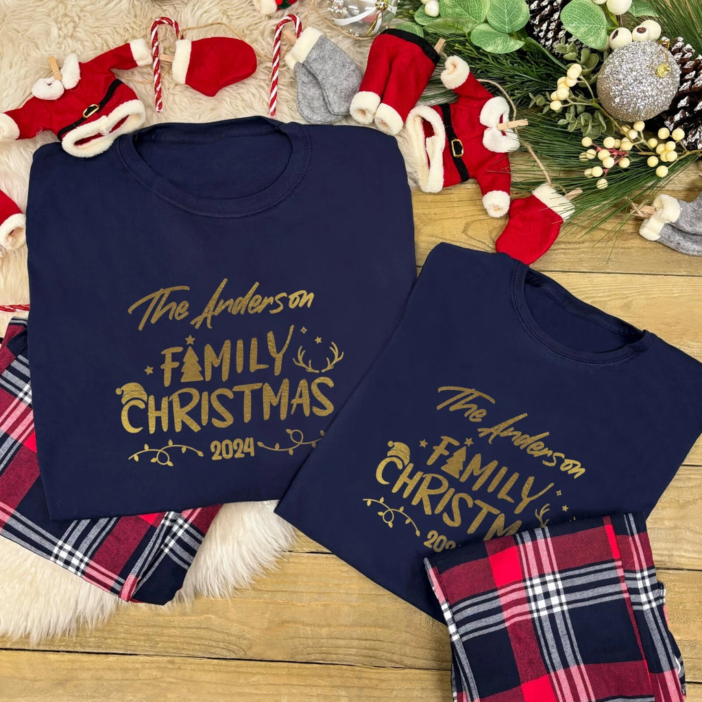 FAMILY CHRISTMAS PYJAMAS Personalised Matching Set Adult / Kids / Baby Sleepwear