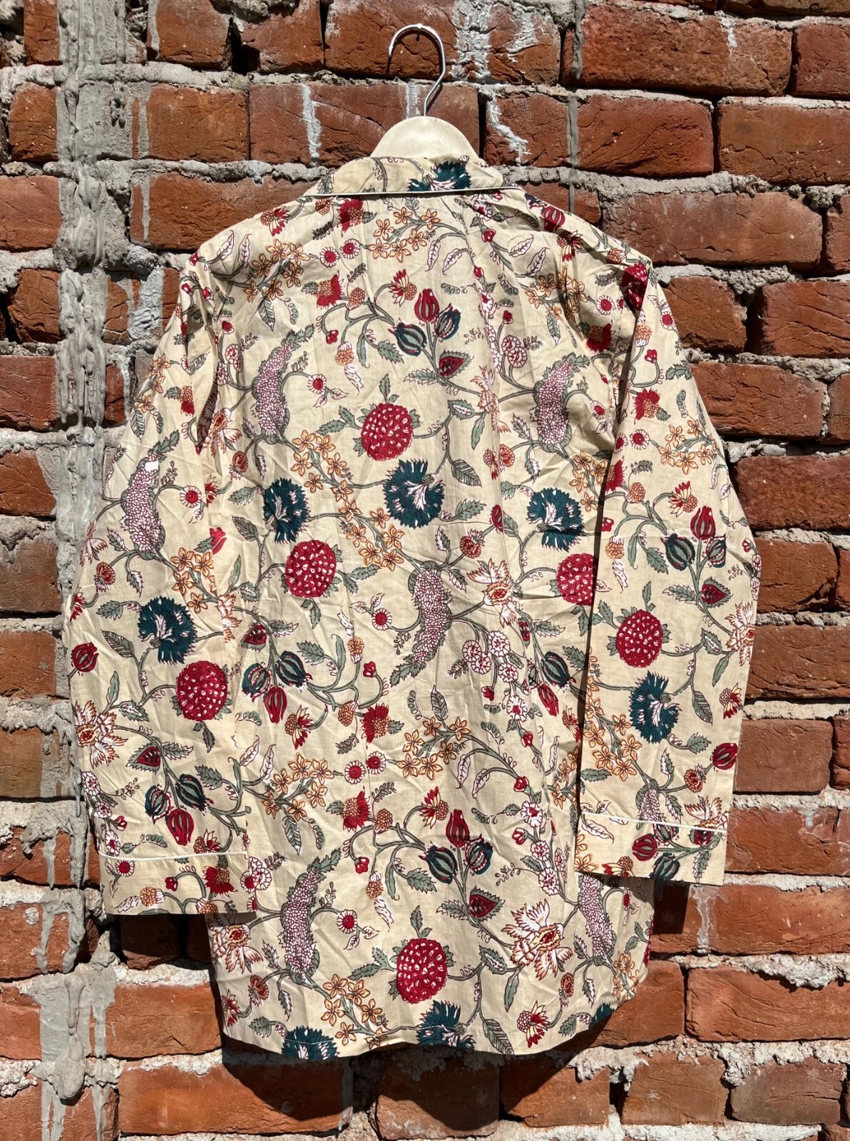 Indian Cotton Floral Print PJ Set Bridesmaid Pajama Set Women Nightwear Suit US