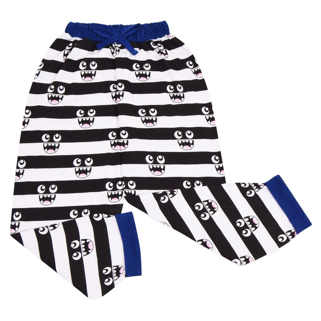Girls Boys Cute Monster Royal Blue Pyjamas PJs 2 Piece Cotton Set Nightwear Yr