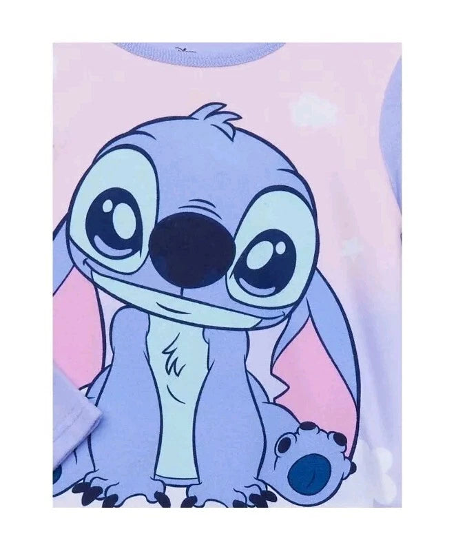 Disney Stitch Girls 2 Piece Pajama Set Size 4-5 Polyester Fleece Long Sleeve