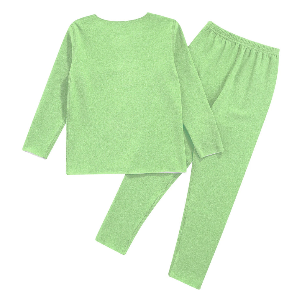 Kids Boys Girls Top With Trousers Cold Weather Loungewear Warm Homewear Pyjama