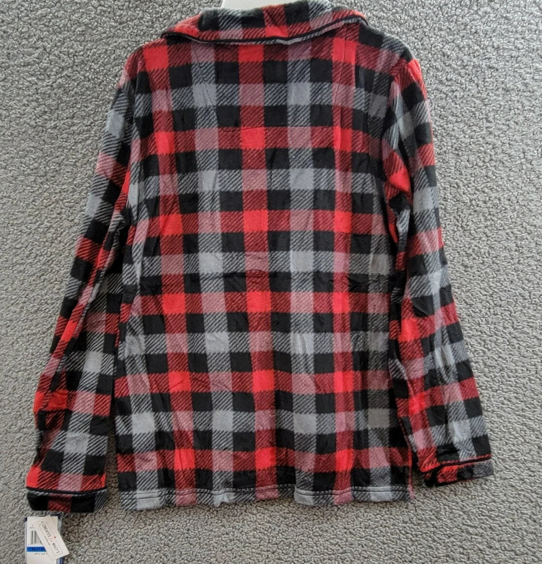 Max & Olivia Flannel Pajama Set Big Boys XL (16-18) Red Multi Plaid Button Front