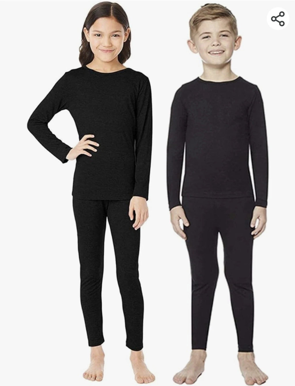 32 Degrees Heat Kids Base Layer Lightweight Snug-Fit Pajamas Size Small (6-7)