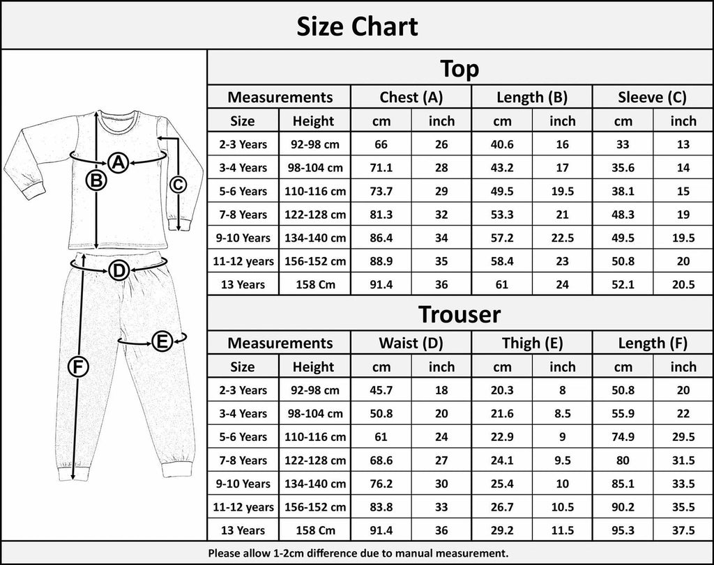 Kids Boys Girls Pyjamas Are Tractor Contrast Top Bottom Sleepwear Set 2-13 Years