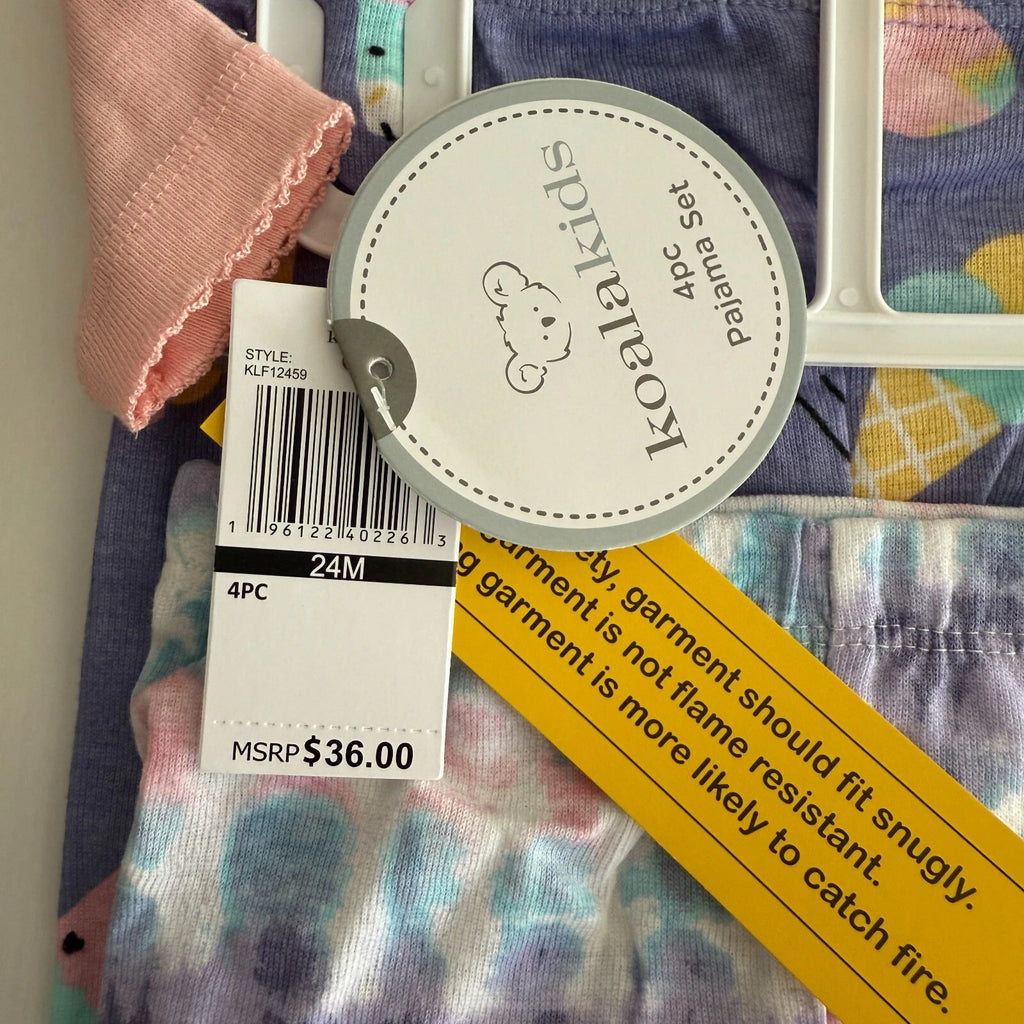 Koala Kids 4 pc Pajama Set 24m