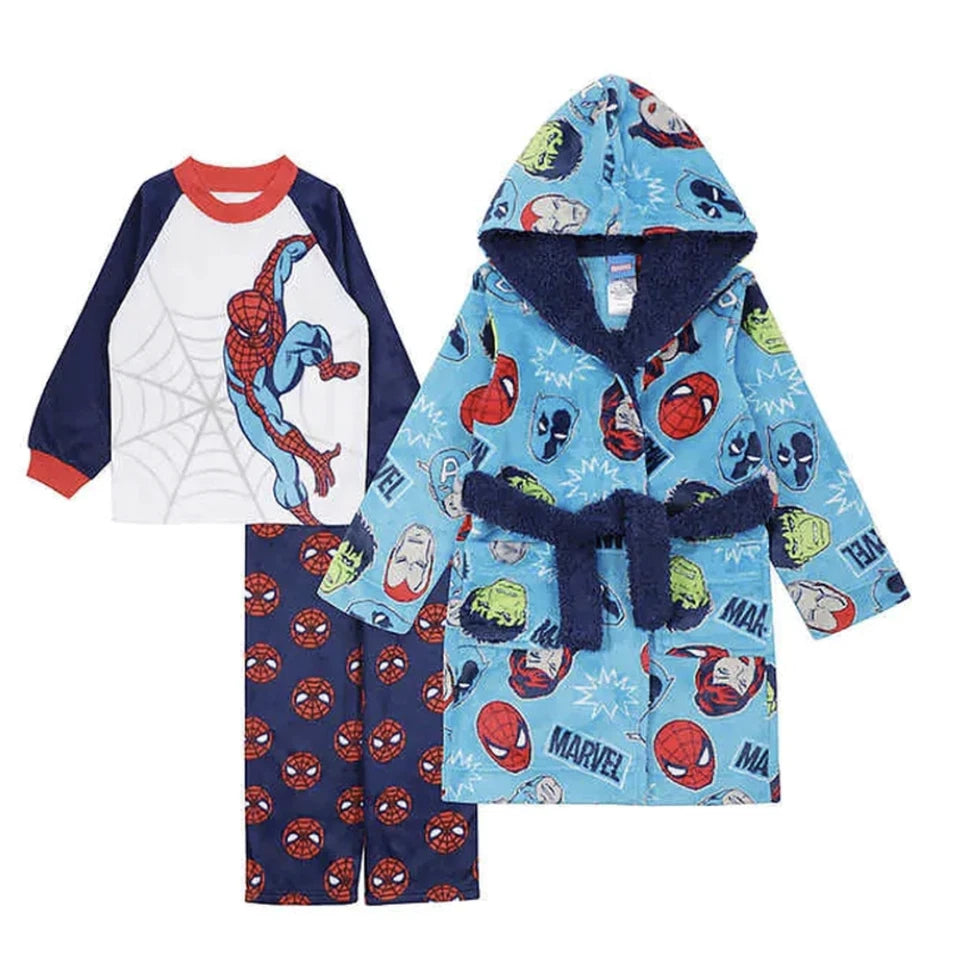 Centric Brands Kids Fleece Hooded Robe with Coordinating 2-Piece Character Pa...