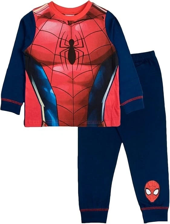 Boys Spiderman Pyjamas Marvel Dress Up Muscle Suit Age 2-8 Years World Book Day