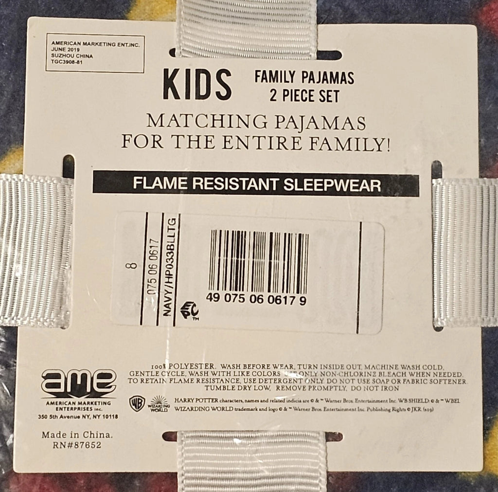 NEW Harry Potter Family Pajamas 2-Piece Set Unisex Kids SIZE 8