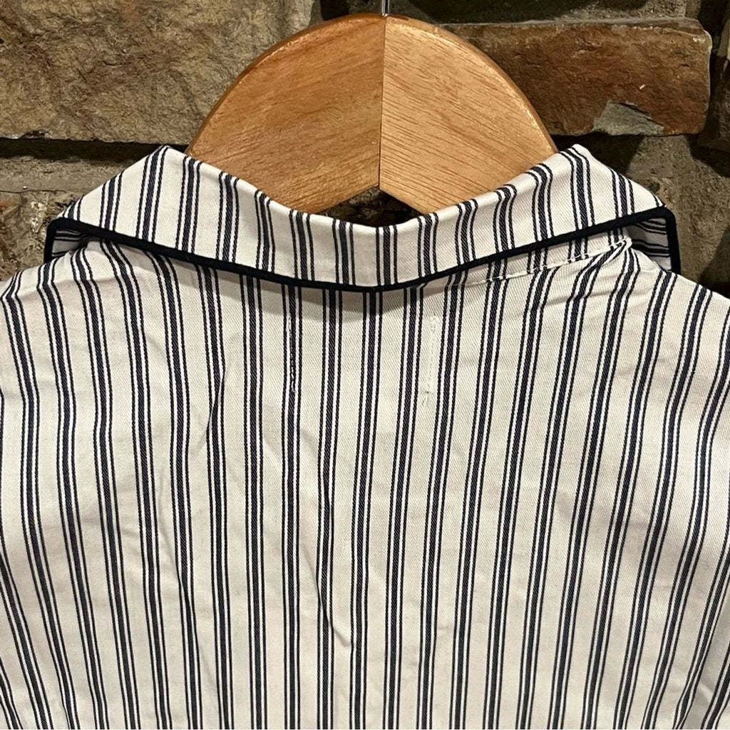 Petite Plume Navy French Ticking Cozy Cotton Blend Striped Kids Pajama Set