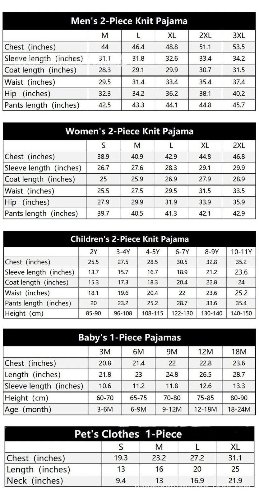 Christmas Family Matching Pyjamas Adults Kids Baby Xmas Tree Nightwear Sleepwear