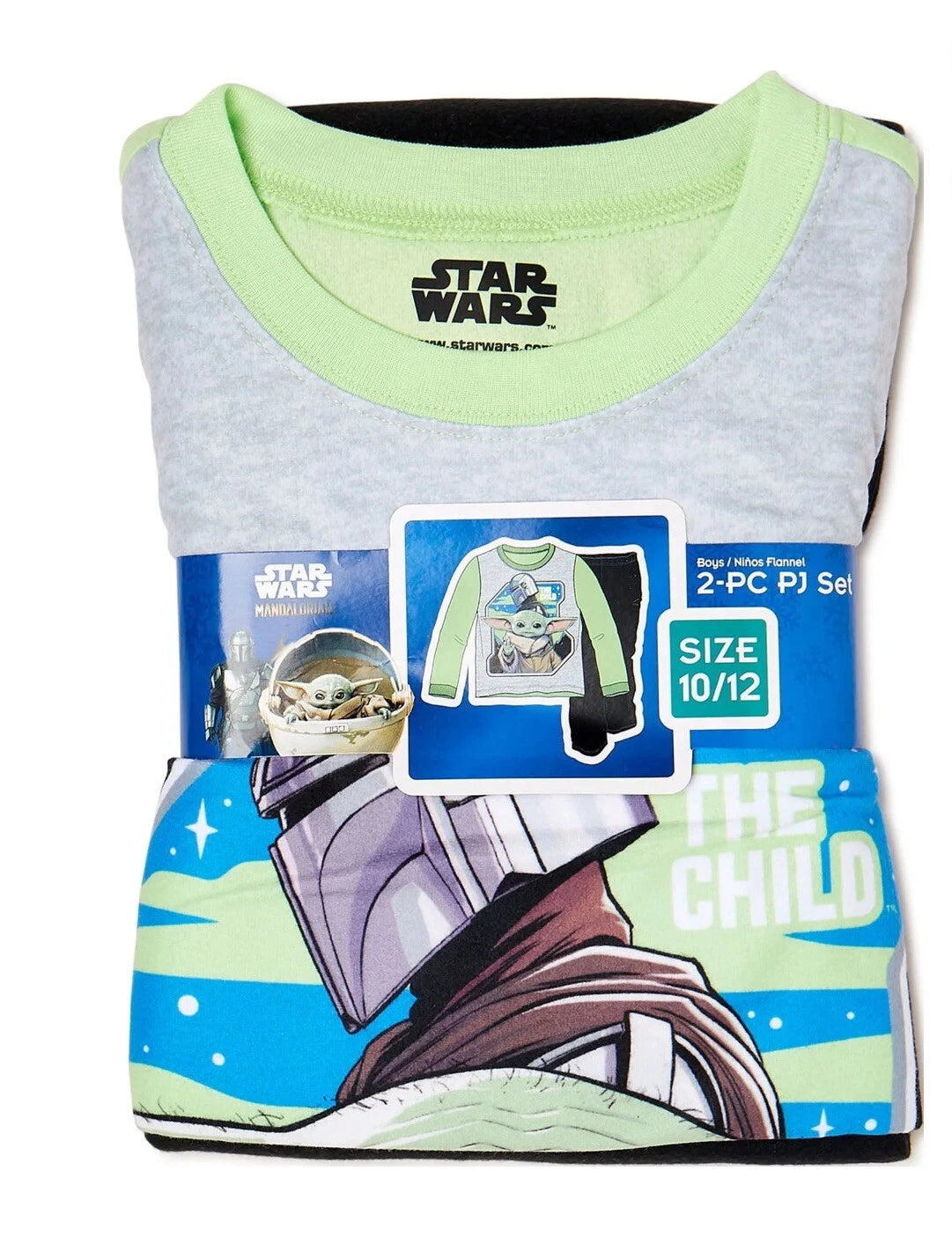 Star Wars The Child 2 Piece Flannel Fleece Kids Pajama Set Child Size 8