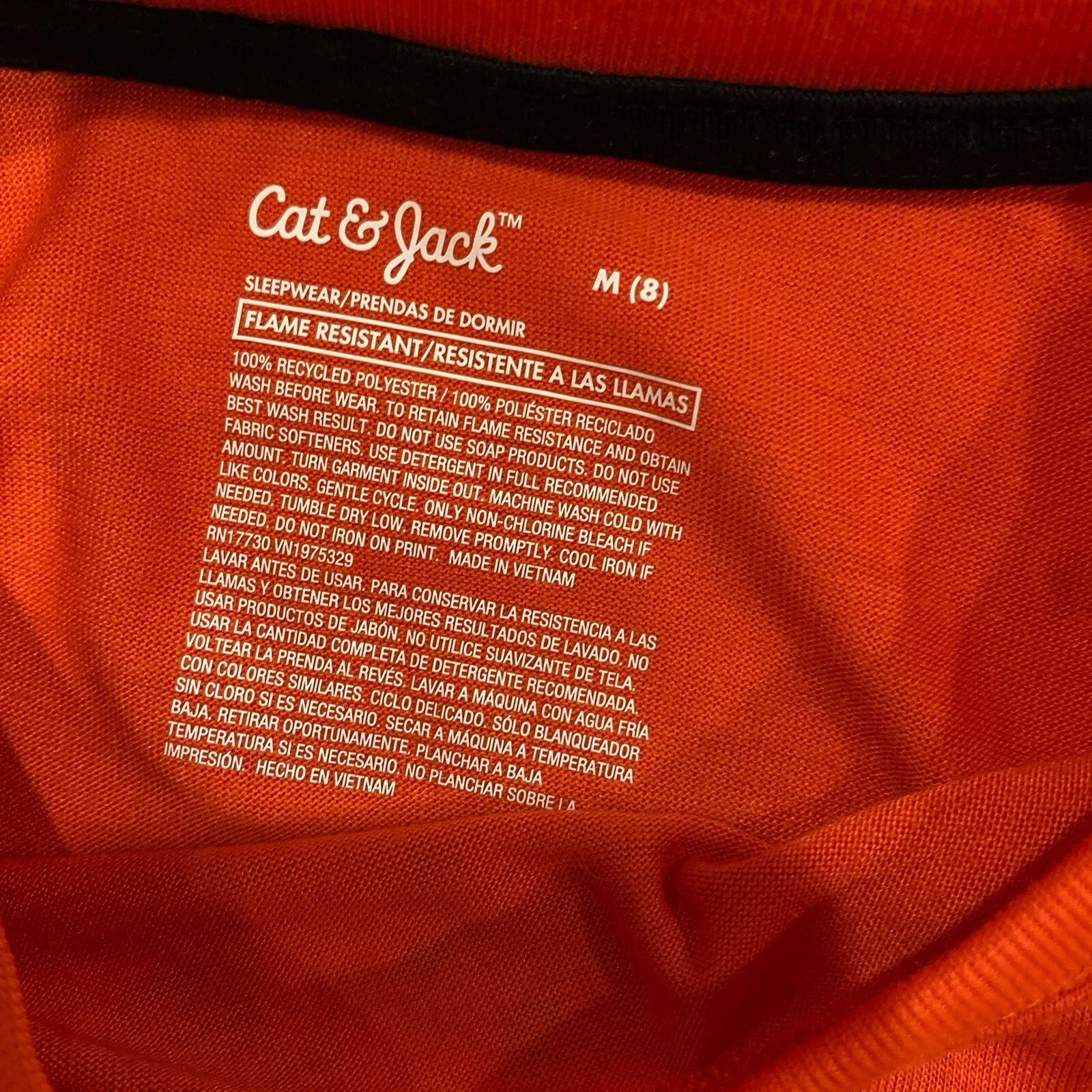 Cat & Jack Kids Halloween Pajamas Midnight Monster Crew Orange Black S,M, L