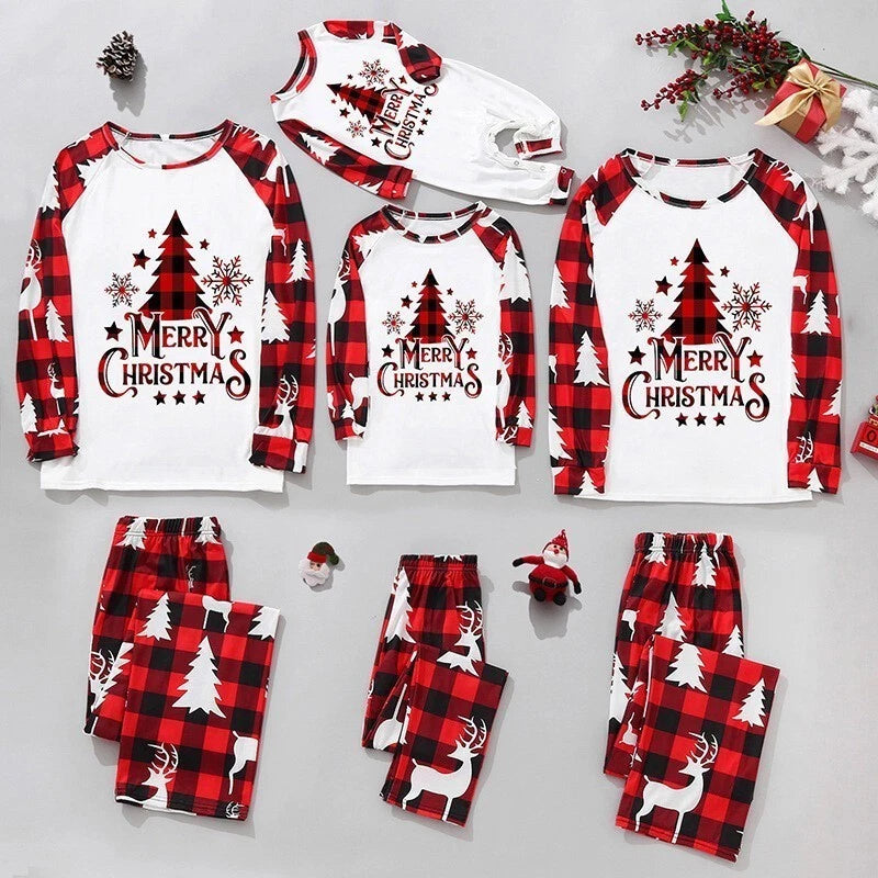 Christmas Family Matching Pyjamas Adults Kids Baby Xmas Tree Nightwear Sleepwear