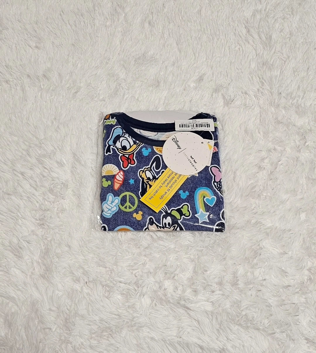 Little Sleepies BLUE NAVY DISNEY MICKEY'S CLUBHOUSE Two Piece Pajamas 9/10 NEW