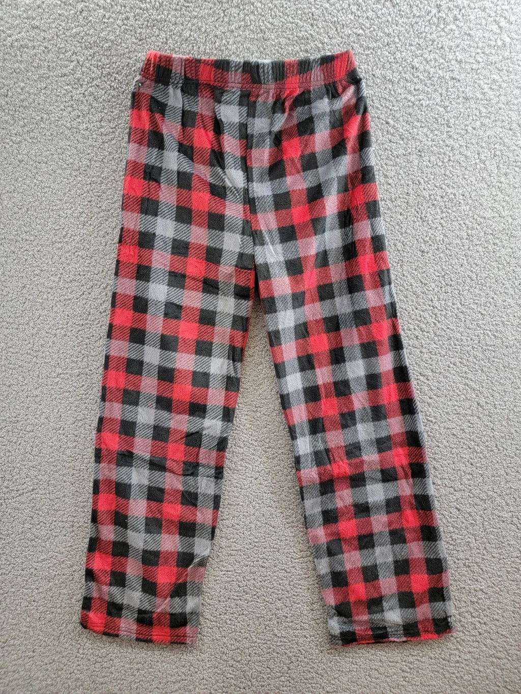 Max & Olivia Flannel Pajama Set Big Boys XL (16-18) Red Multi Plaid Button Front