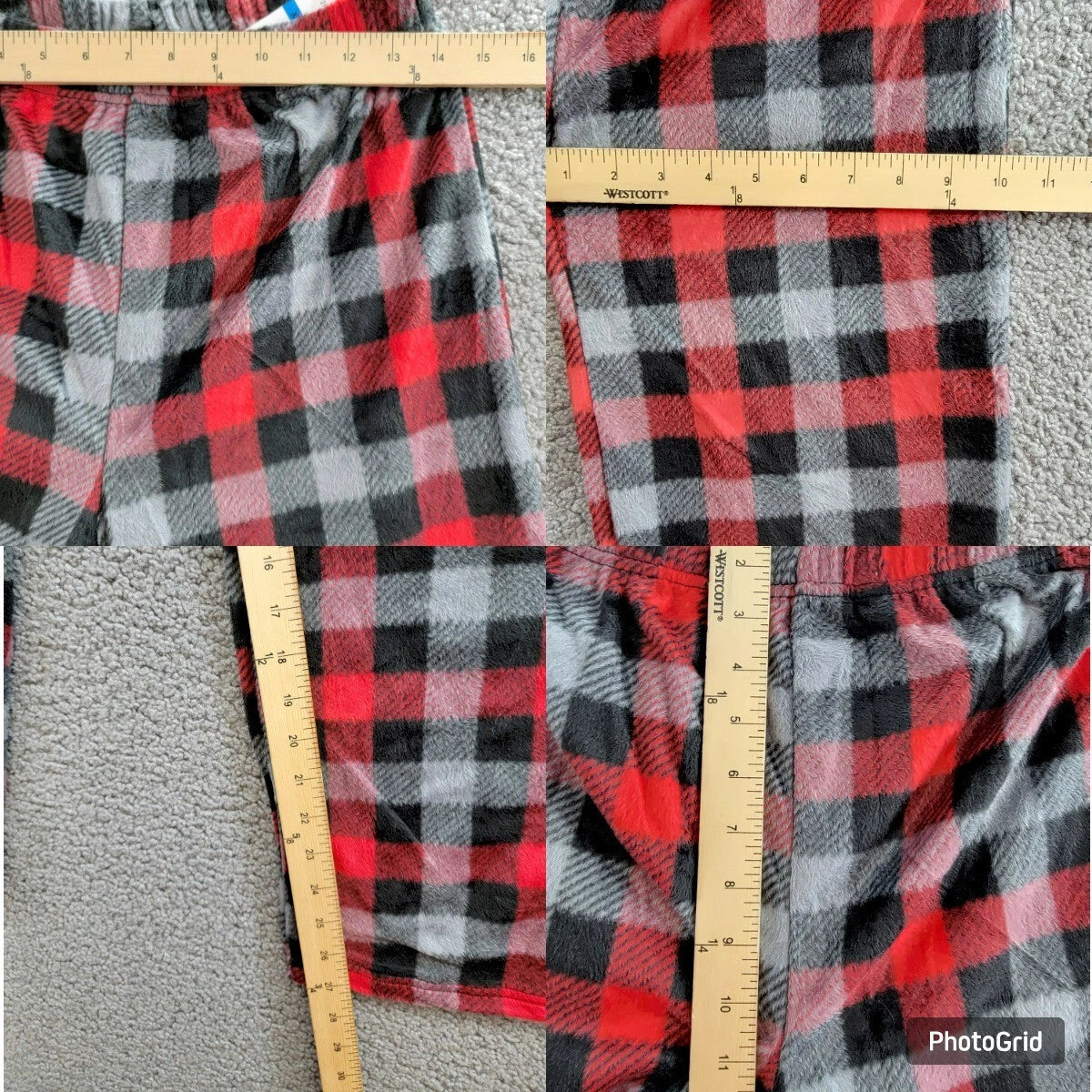 Max & Olivia Flannel Pajama Set Big Boys XL (16-18) Red Multi Plaid Button Front