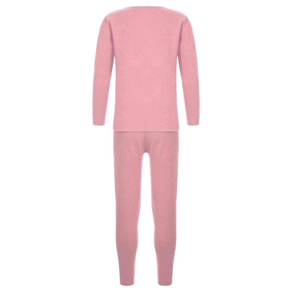 Kids Boys Girls Shirt And Pants Set Pyjama Top With Trousers Long Sleeve Warm