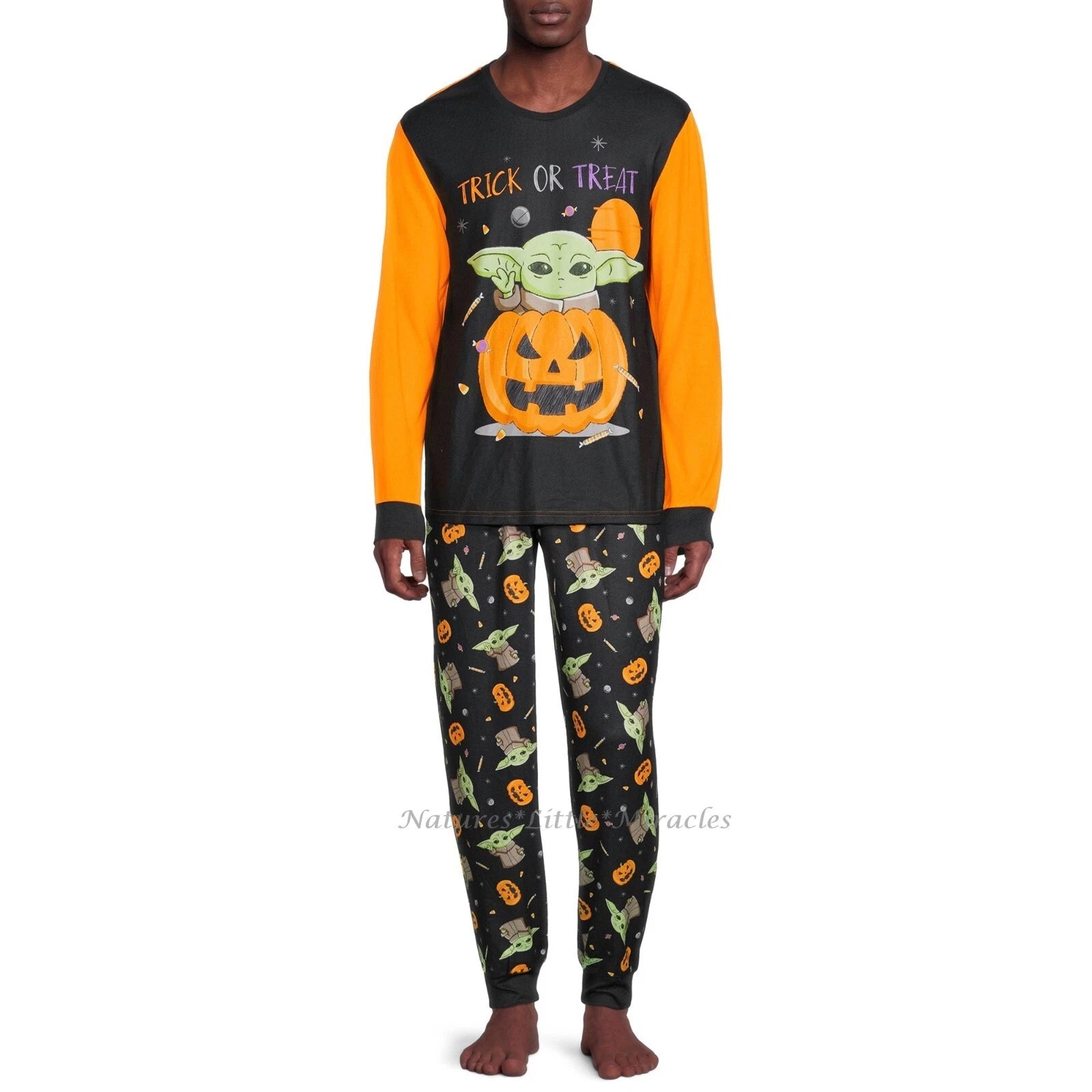 Star Wars Baby Yoda Mens Halloween Pajamas Mandalorian Shirt Pants Womens Family
