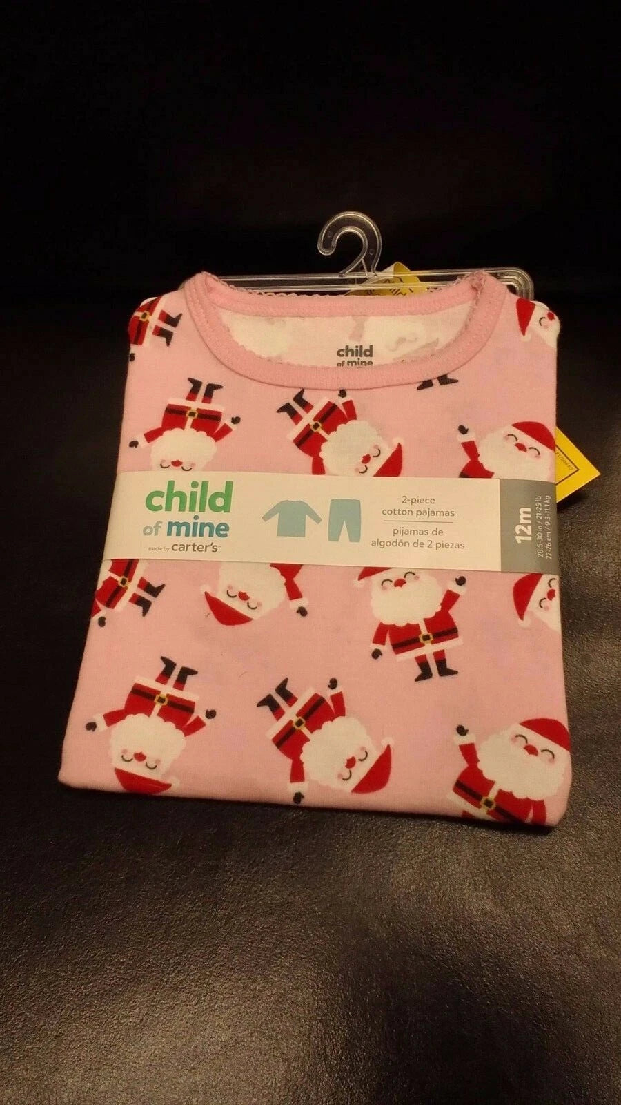 NWT CSTEER'S CHILD OF MINE INFANT GIRLS PAJAMA SET SANTA SNOWFLAKES 12M