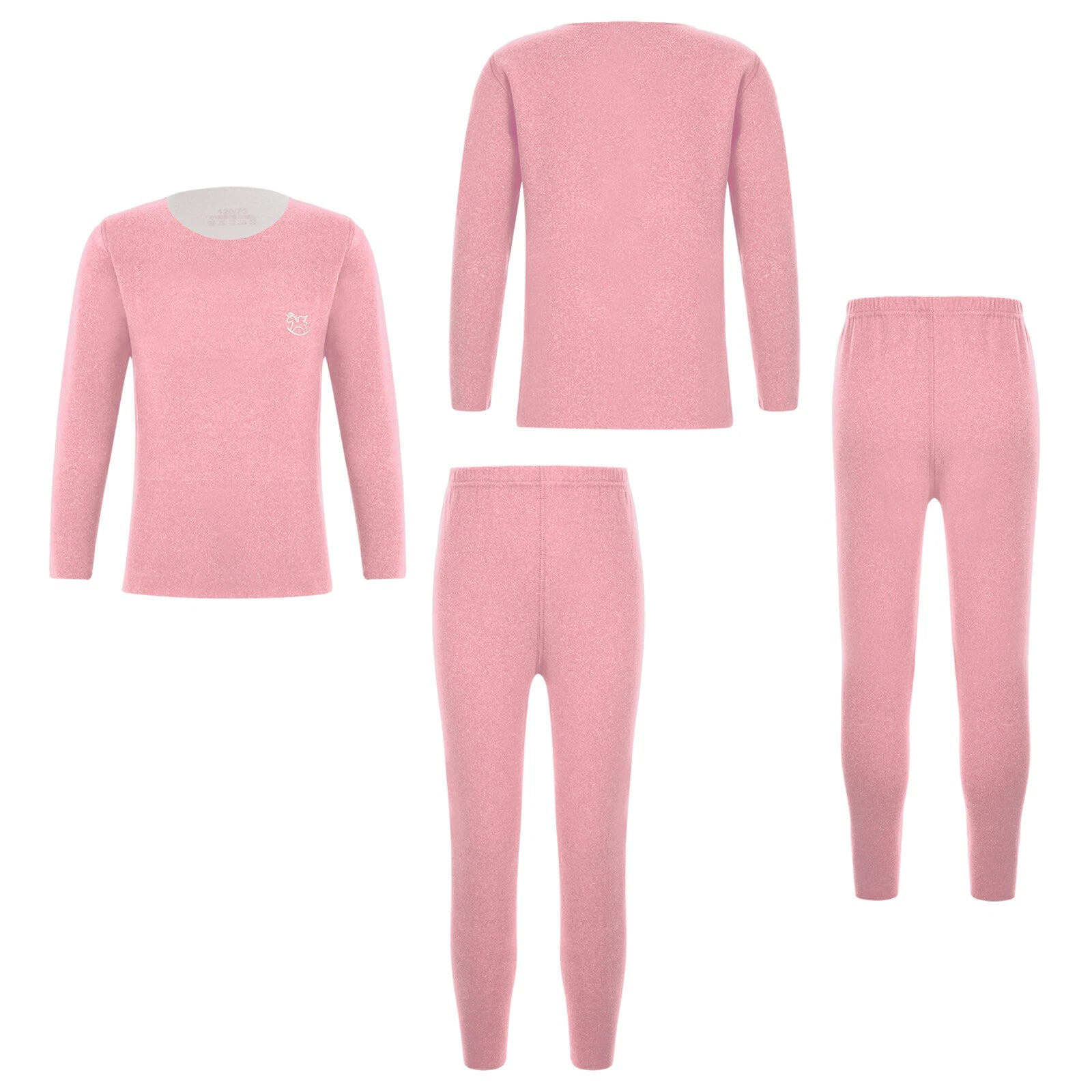 Kids Boys Girls Top With Trousers Cold Weather Loungewear Warm Homewear Pyjama