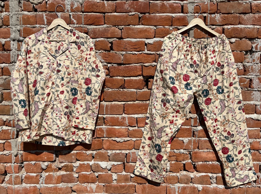 Indian Cotton Floral Print PJ Set Bridesmaid Pajama Set Women Nightwear Suit US