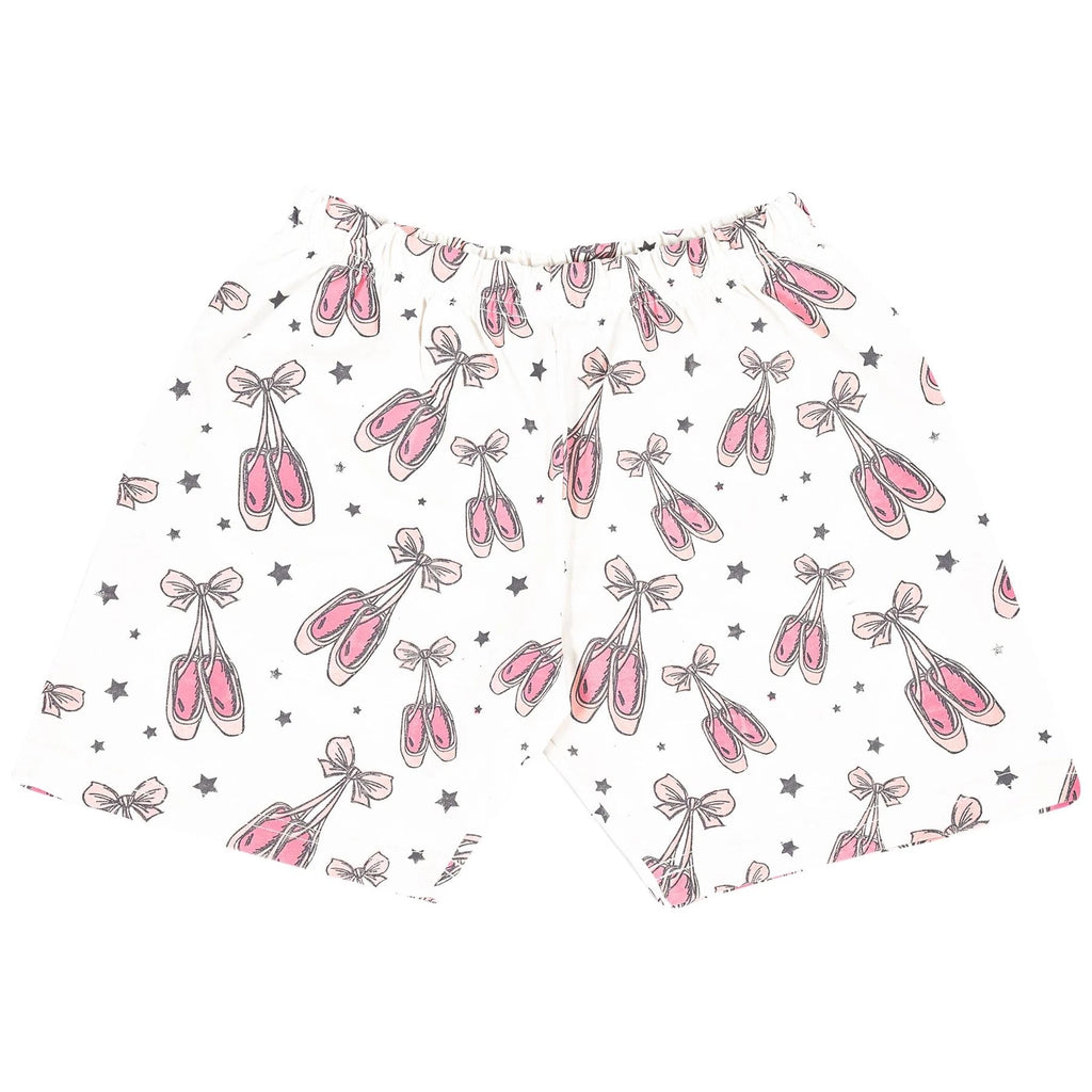 Girls Dancing Girl Print Pyjamas Children PJs Cotton Shorts Set Kids Nightwear