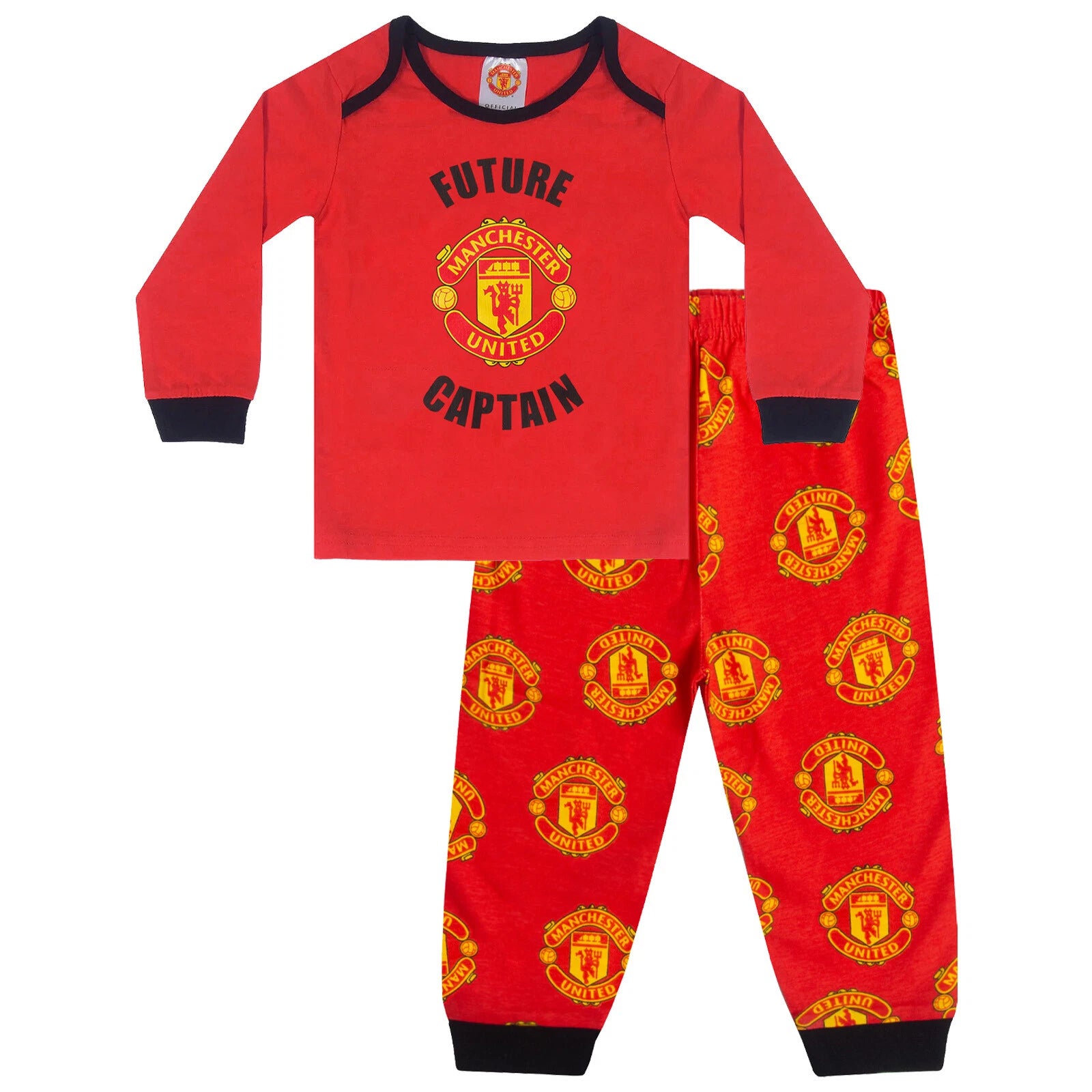 Manchester United Baby Pyjamas Long Boys Kids Official Football Gift
