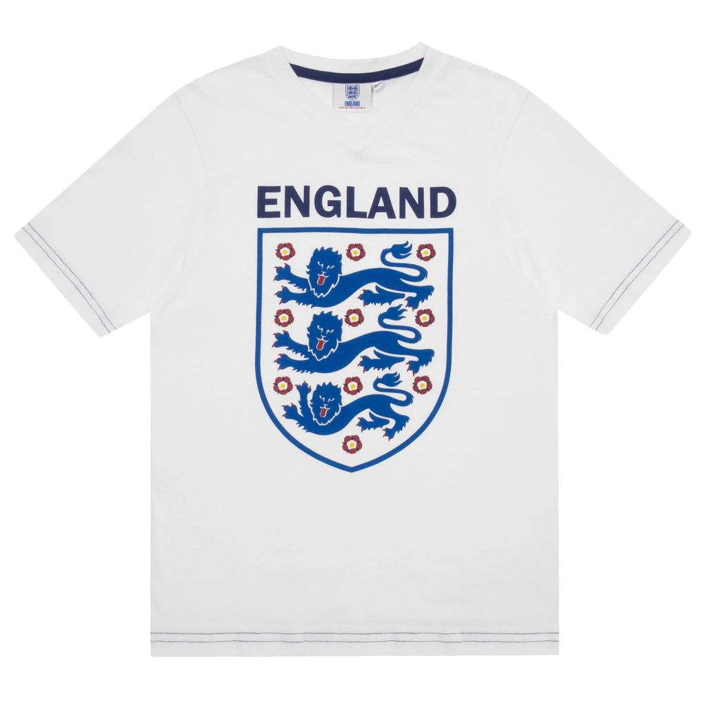England Boys Pyjamas Short Three Lions Kids OFFICIAL Football Gift