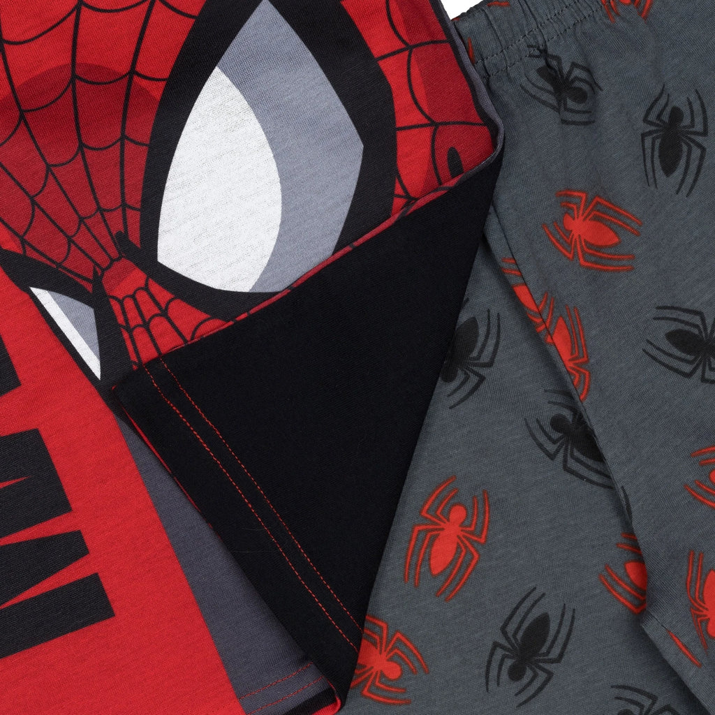 Marvel Spider-Man Pyjamas Boys Pjs Nightwear Shorts Short Sleeve Top Kids Red