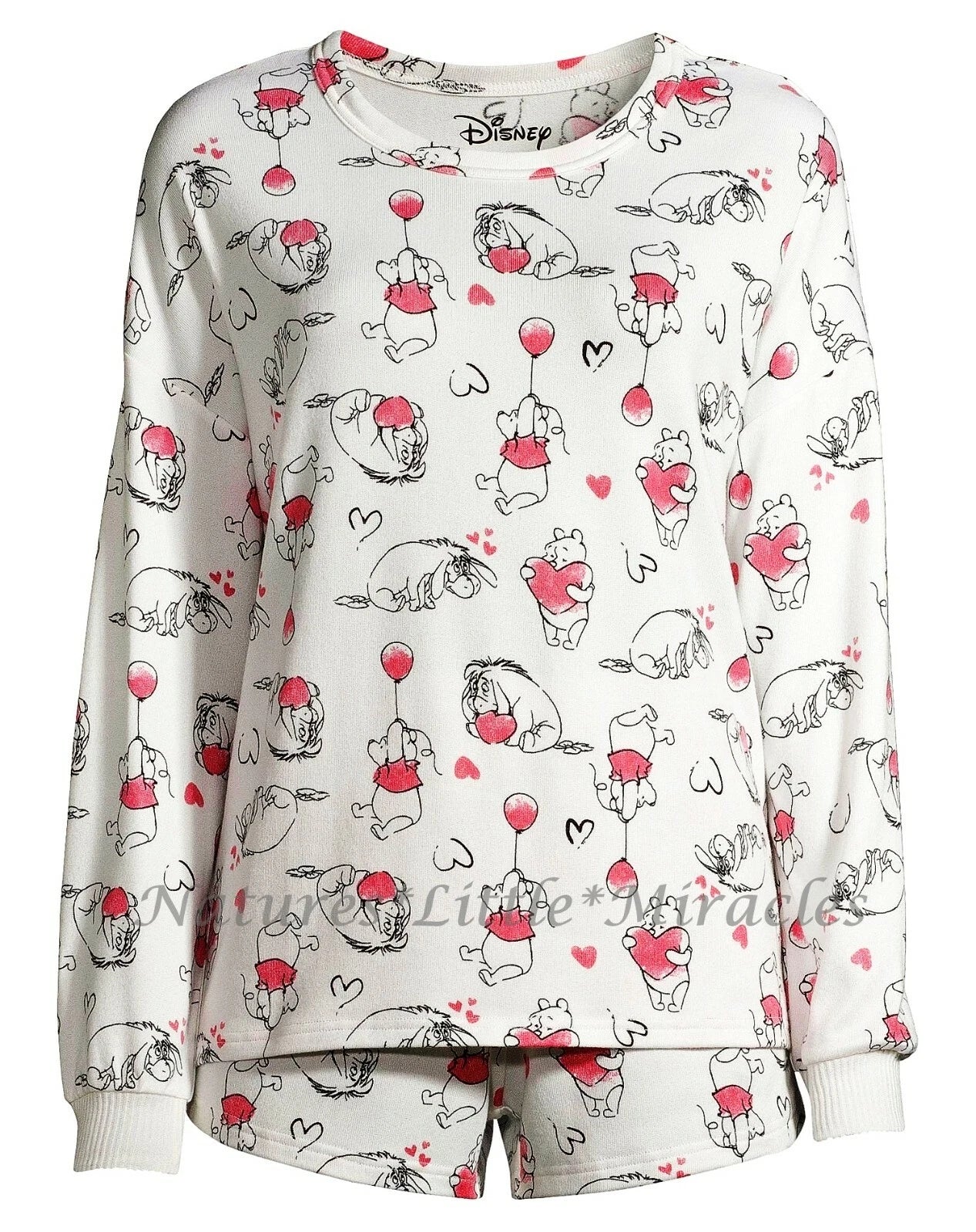 Disney Winnie The Pooh Bear Womens Pajamas Size M-XL Set Eeyore Shirt Shorts NWT