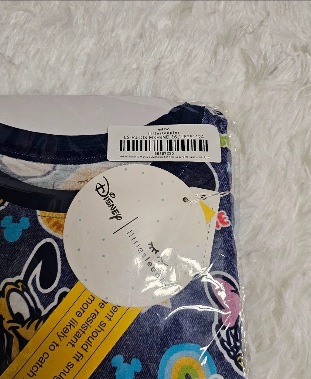 Little Sleepies BLUE NAVY DISNEY MICKEY'S CLUBHOUSE Two Piece Pajamas 9/10 NEW