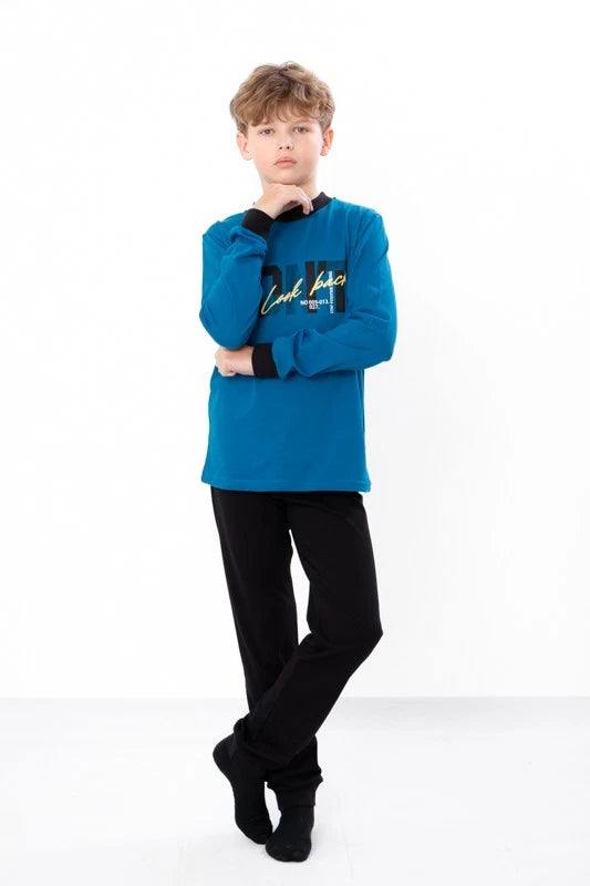 Boys' Pajama Set – Soft Cotton Knit & Fun Print for Night & Lounge, Any seaso...