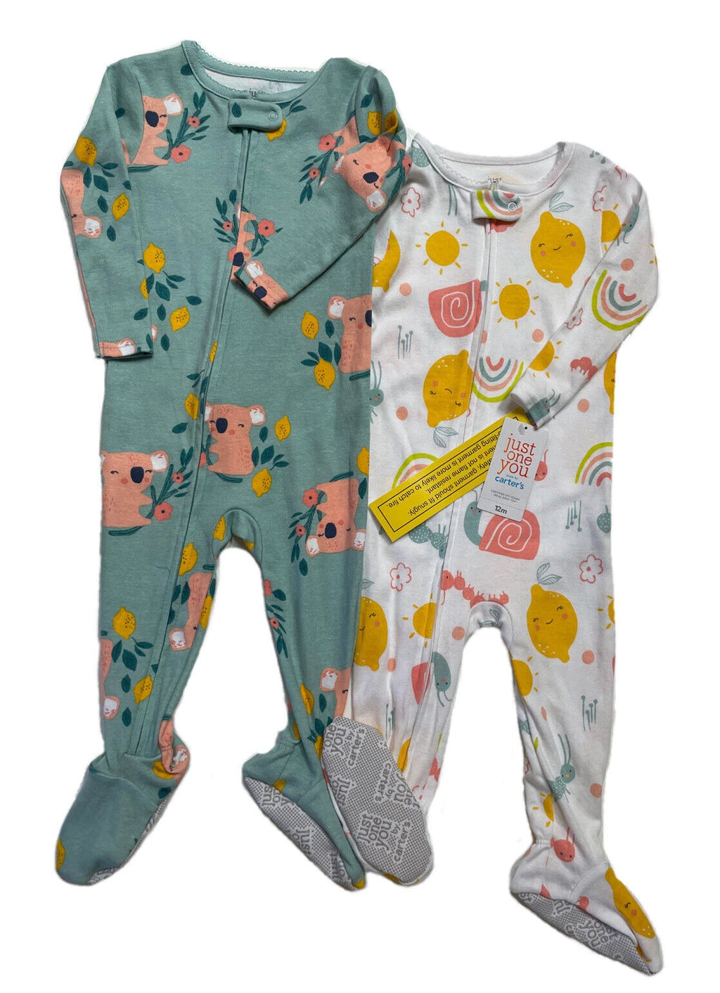 CARTER’S Just One You Baby/Toddler 2-Pk Footed Cotton Sleeper Pajama Sets; 6M-5T