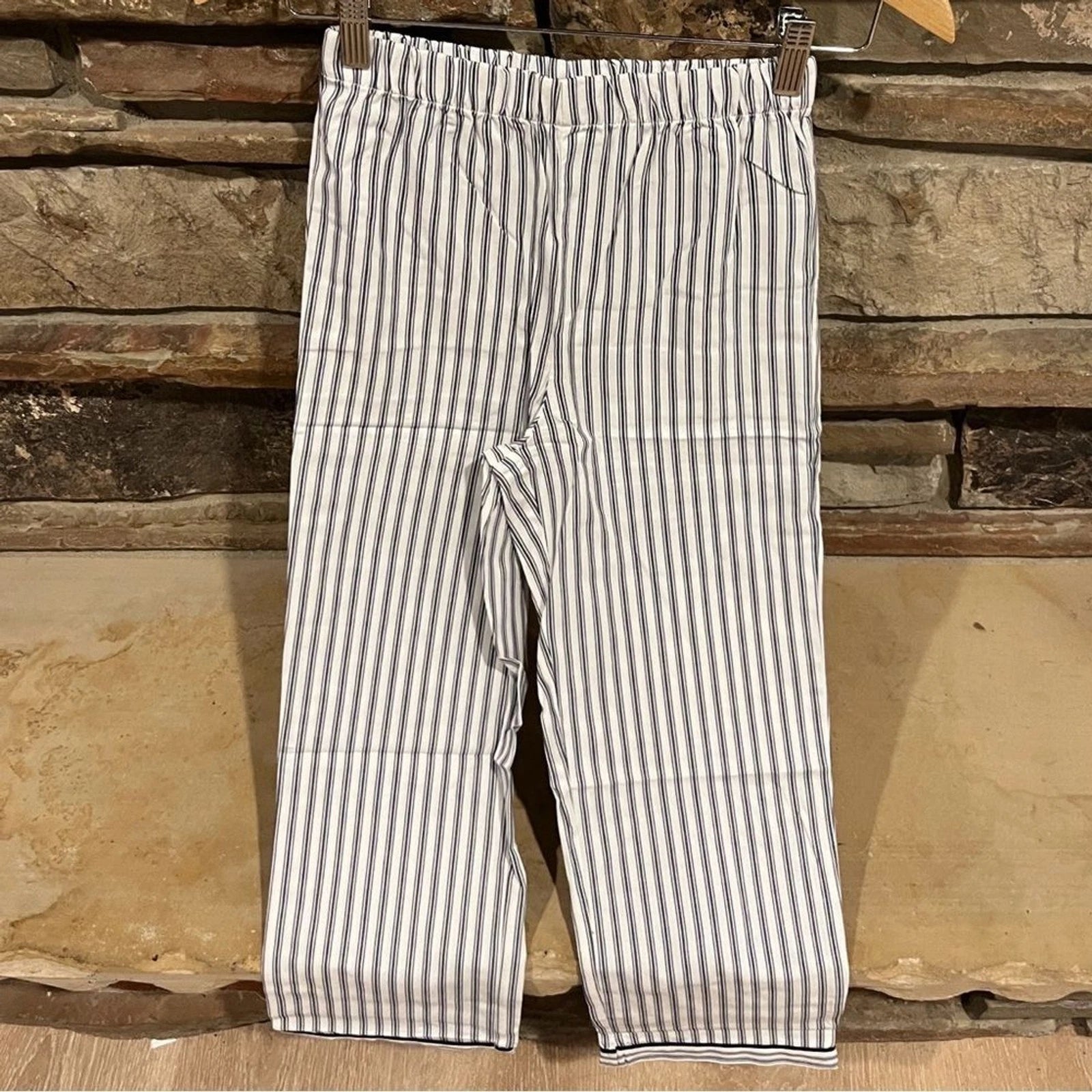 Petite Plume Navy French Ticking Cozy Cotton Blend Striped Kids Pajama Set