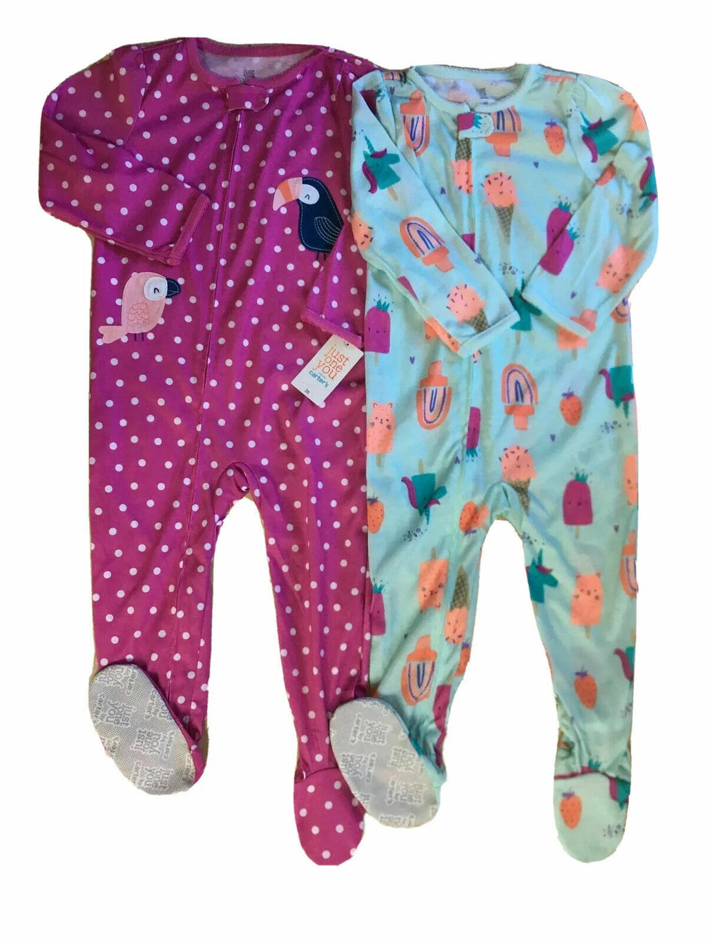 CARTER’S Just One You Baby/Toddler 2-Pk Footed Cotton Sleeper Pajama Sets; 6M-5T