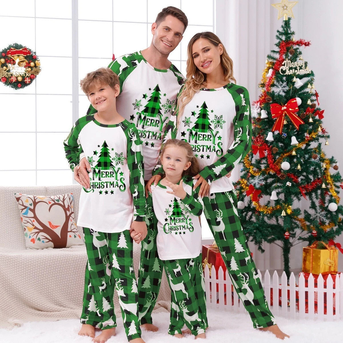 Christmas Family Matching Pyjamas Adults Kids Baby Xmas Tree Nightwear Sleepwear