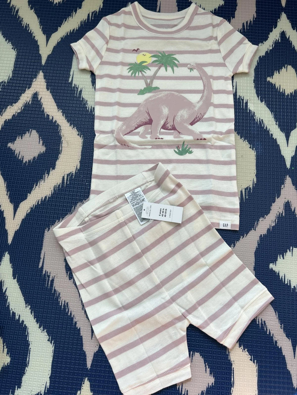 🌱ORGANIC🌱 Baby Gap  |  Pink Dino PJ Set  Sz 6 yrs - +Loving Kindness Everyday
