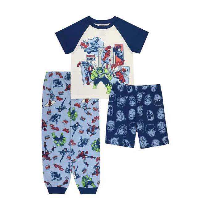 AvengersCharacter Kids' 3-piece Polyester Pajama Set 6 & 7  NWT