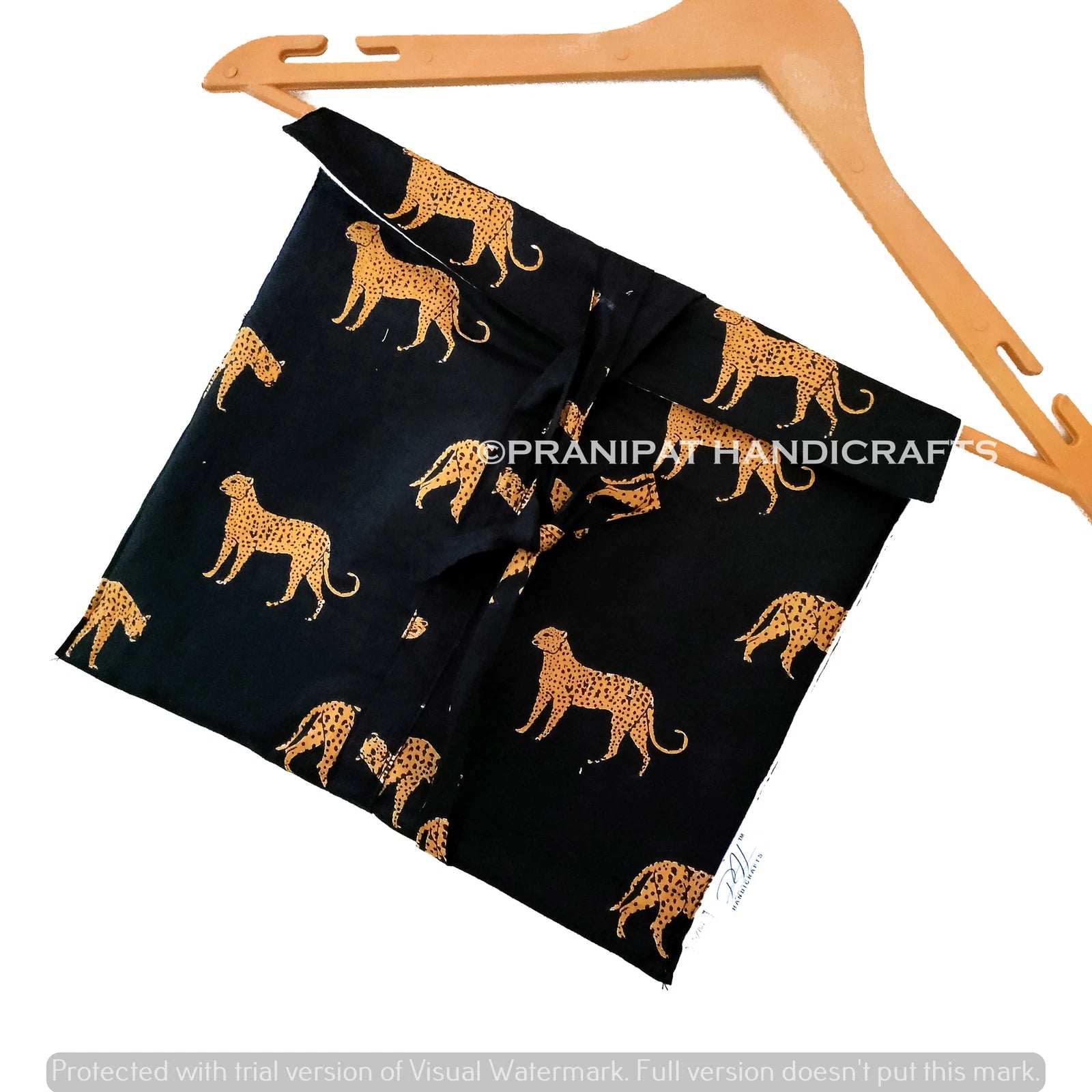 Indian Rose Printed Cotton Black Women Hippie Gypsy Top-Pajama set Sleepwear