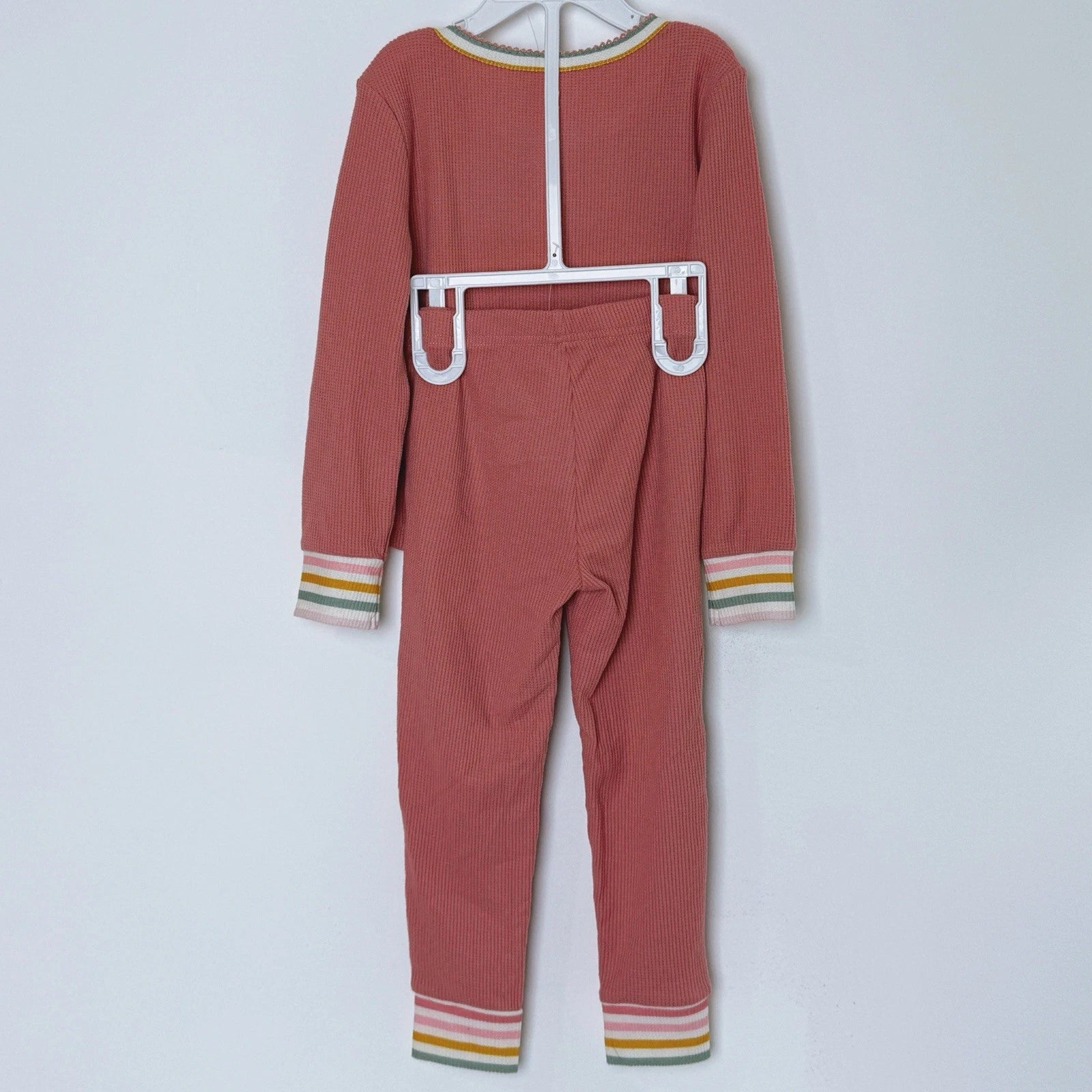 Pink Waffle Pajama Set for Girls Size 4T, Toddler Girl Pajamas