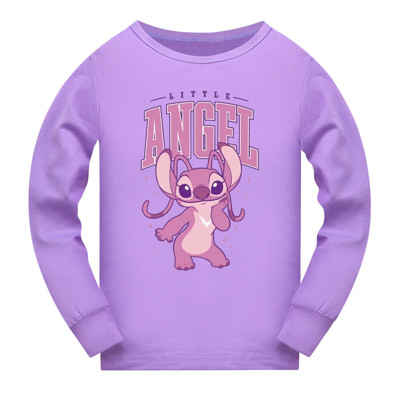 Children's boys and girls Lilo embroidered angel top pants set pajamas Pjs